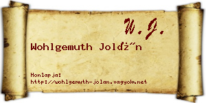 Wohlgemuth Jolán névjegykártya