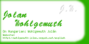 jolan wohlgemuth business card